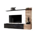 Composition murale lipa ? meuble tv �tag�re et panneau mural