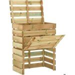 Composteur jardin en bois de pin + couvercle ouvert imprgn 80x50x100 cm - bac  compost pour dchets ...
