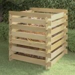 Composteur de jardin en bois - vidaxl - 90x90x90 cm - bois de pin impr�gn� - brun - r�sistant aux intemp�ries ...