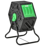 Composteur de jardin - outsunny - rotatif 360 - 65 l - 24 trous de ventilation - en polypropylne - ...