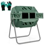 Composteur de jardin - relax4life - bacs  compost de jardin - grand volume de 160 l - 2 portes coulissantes ...