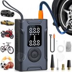 Compresseur  air portatif 150psi 4000mah type - c 4 modes de gonflage lcd gonfleur pneus voiture avec ...