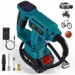 Compresseur dair 150psi 28l / min pompe de pneu portable avec un gonfleur de pneu de batterie de 18v ...