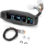 Compteur de vitesse numrique moto cran hd tanche jauge pour motos mini lcd avec voyant lumineux label ...