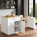 Comptoir de bar extensible avec espace de rangement �lot de cuisine moderne avec plusieurs �tag�res ouvertes ...