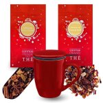 2x100g dinfusions de nol assorties + tisanire rouge cadeau original pour nol comptoir francais du ...