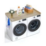 Comptoir pour lave - linge et s�che - linge - vevor - surface de comptoir en bois avec coussinets antid�rapant ...