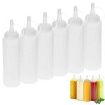 Condiments squeeze bouteilles 6 pcs 8 oz bouteille � sauce avec capuchon flacons transparents pour sauce ...