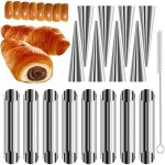 Cone inox cornet patisserie cannoli tube cne rouleau moule croissant moule revtement antiadhsif avec ...