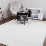 Consilio concept 200 x 290 tapis salon ivoire laine wooly moderne designer natur melange discret matt ...