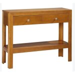 Console avec 2tiroirs et 1 tagreen pin massif coloris cerisier - longueur 105 x profondeur 35 x ...