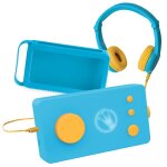 Console educative - lunii - ma fabrique � histoires - casque audio bleu - coque de protection - 24 histoires ...