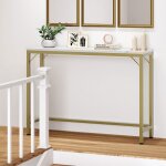 Table console - console meuble - doré / blanc - 100x23x80cm - métal - style scandinave Table console - console meuble - doré / blanc - 100x23x80cm - métal - style scandinave
