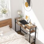 Console troite avec tagres - en bois - 100 x 23 x 80 cm - avec structure en mtal solide - pour petites ...