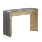 Console laqu�e couleur m�tallis�e et int�rieur plaqu� �pic�a - ref. 10929