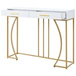 Console logidon blanche or ? 2 tiroirs