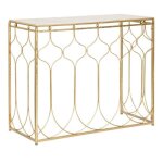 Console en m�tal dor� arab 96. 5 x 41 x 78 cm