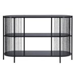 Console meuble dentre en bois mtal coloris noir - longueur 124 x profondeur 42 x hauteur 80 cm