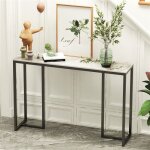 Console meuble entr�e en marbre - table console blanche scandinave meuble d?entr�e bout de canap� noir ...