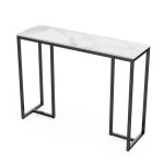 Console meuble entre en marbre - table console blanche scandinave pour entre couloir salon - 100x30x78. ...