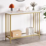 Console meuble entr�econsole dore105 x 30 x 81cm - en verre - table console moderne pour entr�e / salon ...