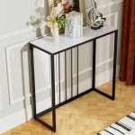 Console meuble en marbre blanc dentre - table console en pierre frite lisse - pour entre couloir salon ...