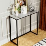 Console meuble en marbre dentr�e - table console en pierre frit�e lisse - pour entr�e couloir salon - ...
