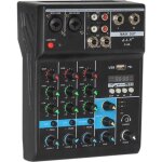 Console de mixage audio portable professionnelle 4 canaux bluetooth mixeur dj console avec effet de r�verb�rat ...