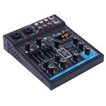 Console de mixage stro 4 canaux connectivit usb fonctionnalit bluetooth design compact noir