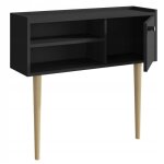 Console murale behamo - meuble ouvert - 75x85x20cm - noir / hêtre Console murale behamo - meuble ouvert - 75x85x20cm - noir / hêtre