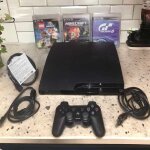 Console playstation 3 slim ps3 sony + manette + 3 jeux