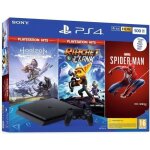 Console ps4 slim 500go noire / jet black + horizon zero dawn complete edition + marvels spider - man ...