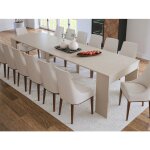 Console table extensible 12 couverts - 6 rallonges - beige - onega