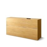 Console tv 2 en 1 - design : bois naturel - meuble tv escamotable avec tlcommande sans fil