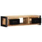 Console tv vent - flash - banc tv meuble tv - 100x30x25 cm bois massif de manguier brut - meuble de salon?8668 ...