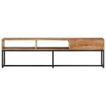 Console tv vent - flash - banc tv meuble tv - 160x30x45 cm bois dacacia massif - meuble de salon?32556?zlh ...