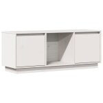 Console tv vent - flash - banc tv meuble tv - blanc 1105x35x44 cm bois de pin massif - meuble de salon?76169?z ...