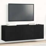 Console vidaxl meubles tv 2 pi�ces ch�ne noir 120 x 30 x 41 cm bois ding�nierie