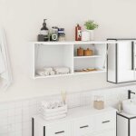 Contemporain armoire murale / buffet haut contemporain de bain blanc 100x25x40 cm bois dingnierie @39377 ...