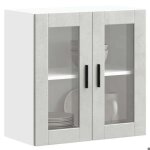 Contemporain armoire murale / buffet haut contemporain de cuisine avec porte en verre porto gris b�ton ...
