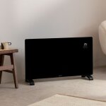 Convecteur lectrique en verre wifi - warm crystal 2500w - noir - programmable - ip24