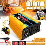 Convertisseur pur sinus 4000w - wirlsweal - dc 12v 110v ac - 2 ports usb - cran lcd noir noir alimentation ... Convertisseur pur sinus 4000w - wirlsweal - dc 12v 110v ac - 2 ports usb - cran lcd noir noir alimentation ...