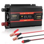 Convertisseur de tension 1500w 1 prise ac et port 2 usbr�gulateur puissance de voiture pour campingvoyage ...