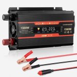 Convertisseur de tension (onduleur) - lxmzyj - 1500w - allume - cigare 12v vers 220v - 1 prise ac + 2 ...