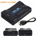 Convertisseur vido pritel - hdmi - adaptateur scart vers hdmi 1080p hd pour dvd sky box stb tv etc. ...