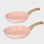 Cook & pan - ensemble de 2 poles  frire blush - induction - sans pfas - revtement antiadhsif en cramique ...