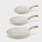 Cook & pan - ensemble de 3 po�les � frire go ivory - induction - sans pfas - rev�tement antiadh�sif en ...