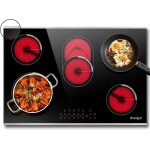 Cooksir plaque de cuisson - vitrocramique - 5 foyers - 8400w - encastrable