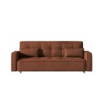 Copenhague - canap� convertible 3 places en velours c�tel� terracotta