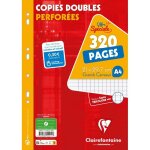 Copies doubles grands carreaux clairefontaine - 320 pages perfores - blanc - a4 21 x 297 cm - 90g / ...